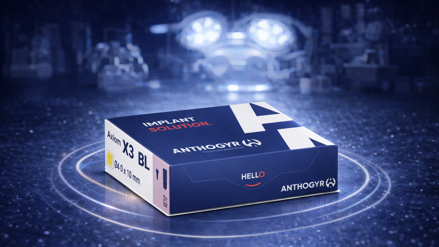 Anthogyr dental implant packaging – New box design