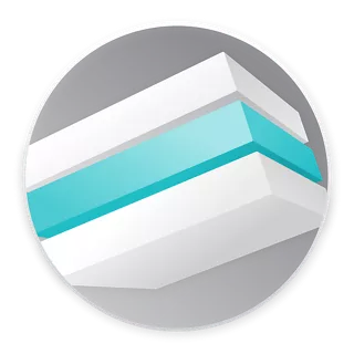 Un diagramme montrant trois couches et le matériau d’aligneur