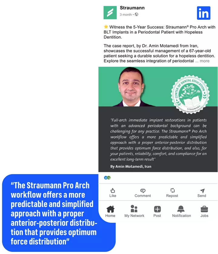 Straumann® LinkedIn post