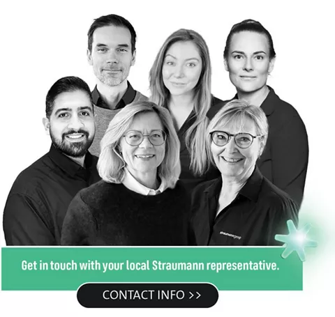 team picture, green text and a button on grey background