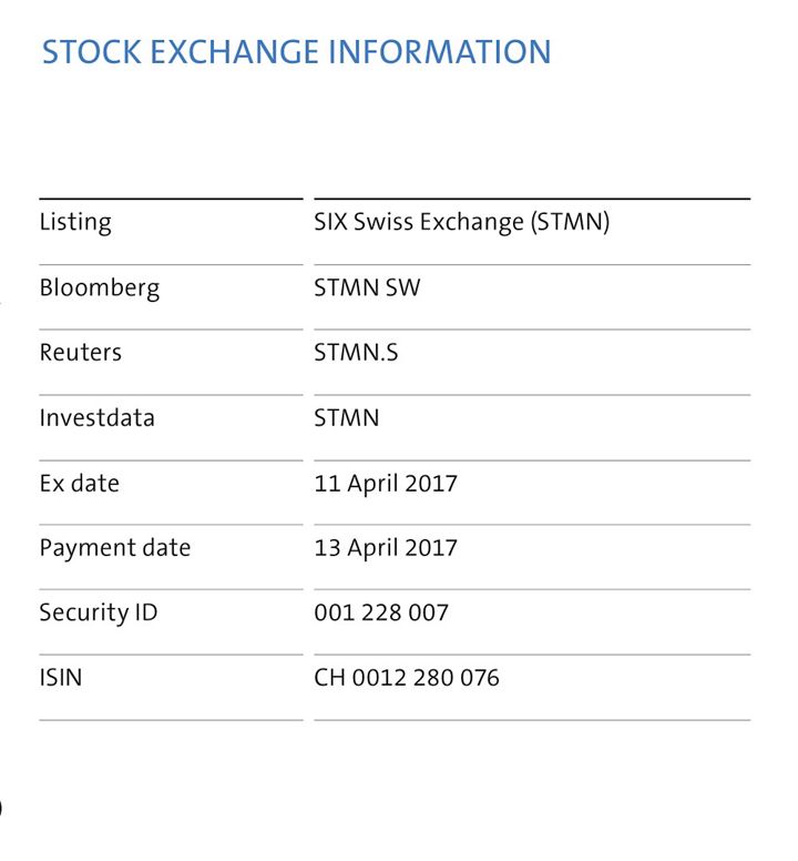 Stock exchange information