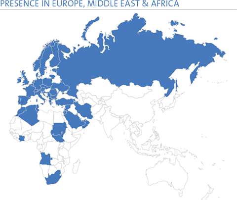 PRESENCE IN EUROPE, MIDDLE EAST & AFRICA