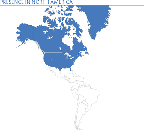 PRESENCE IN NORTH AMERICA