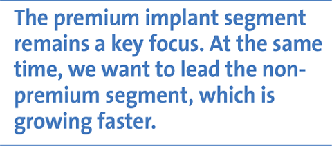 The premium implant segment remains a key focus. At the same time, we want to lead the nonpremium segment, which is growing faster.