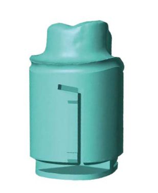 Abb. 10: Spezielles Stumpfdesign. Die elastischen Führungsflügel gleichen eine Toleranz von rund 30 μm zum Zahnmittel aus. Die Flügelelemente justieren auch bei unterschiedlicher Stumpfgeometrie den Stumpf in exakter Position. 