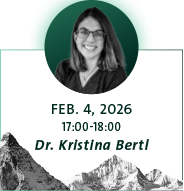 card image with woman, mountain in background and grey text