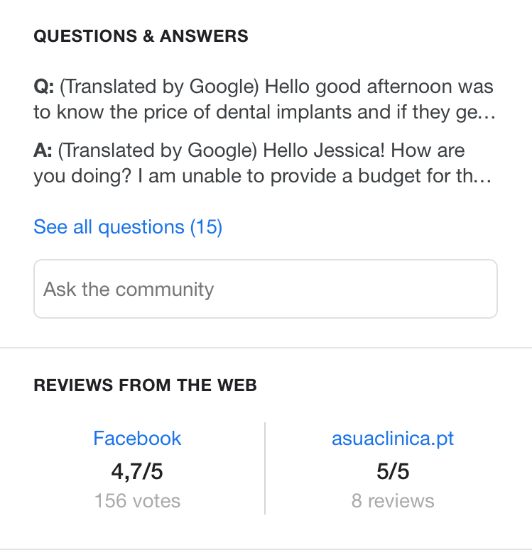 The Q&A Auto-Suggest Answers feature uses previous answers to questions and Google My Business Reviews to answer new questions on the spot.