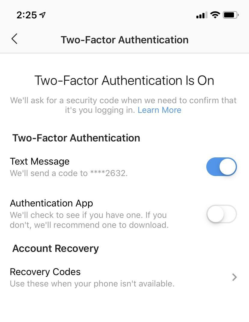 Two-factor authentication will protect your account and, by extension, your patients. You can set up text message verification and/or an authentication app. 