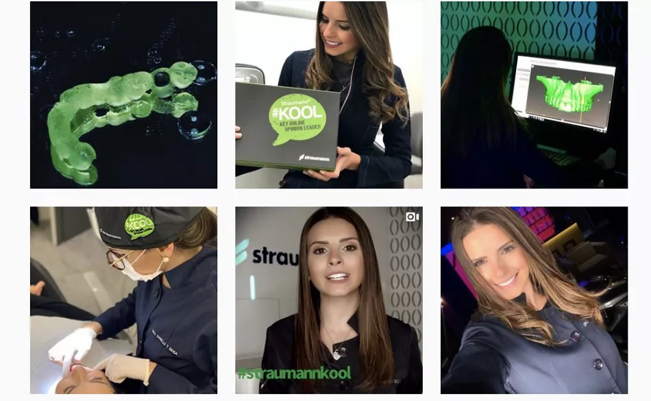 Dr. Daniella Giosa uses a striking color scheme to stand out in the feed, and it looks cohesive when viewed in her gallery. 