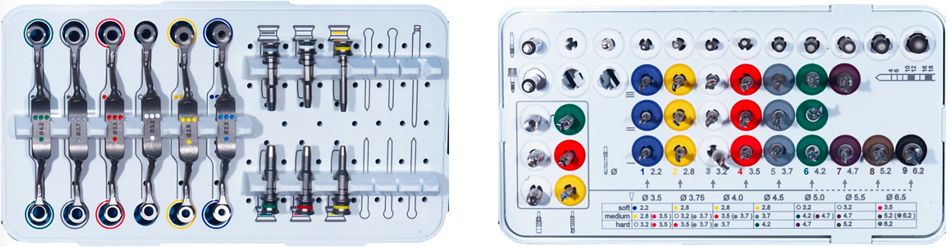 Fig.30: Dedicated set of surgical instruments for the BLX implant guided surgery