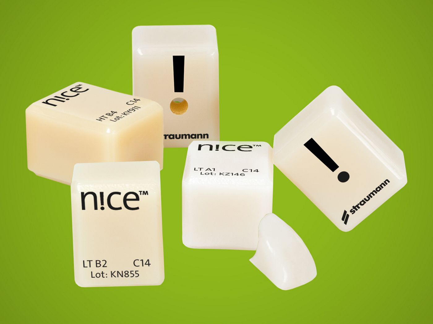 Fig. 1 Different Straumann® n!ce® milling blanks