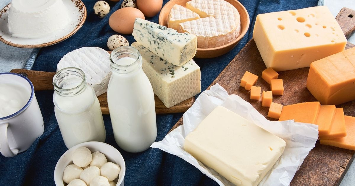 Dairy products on a table